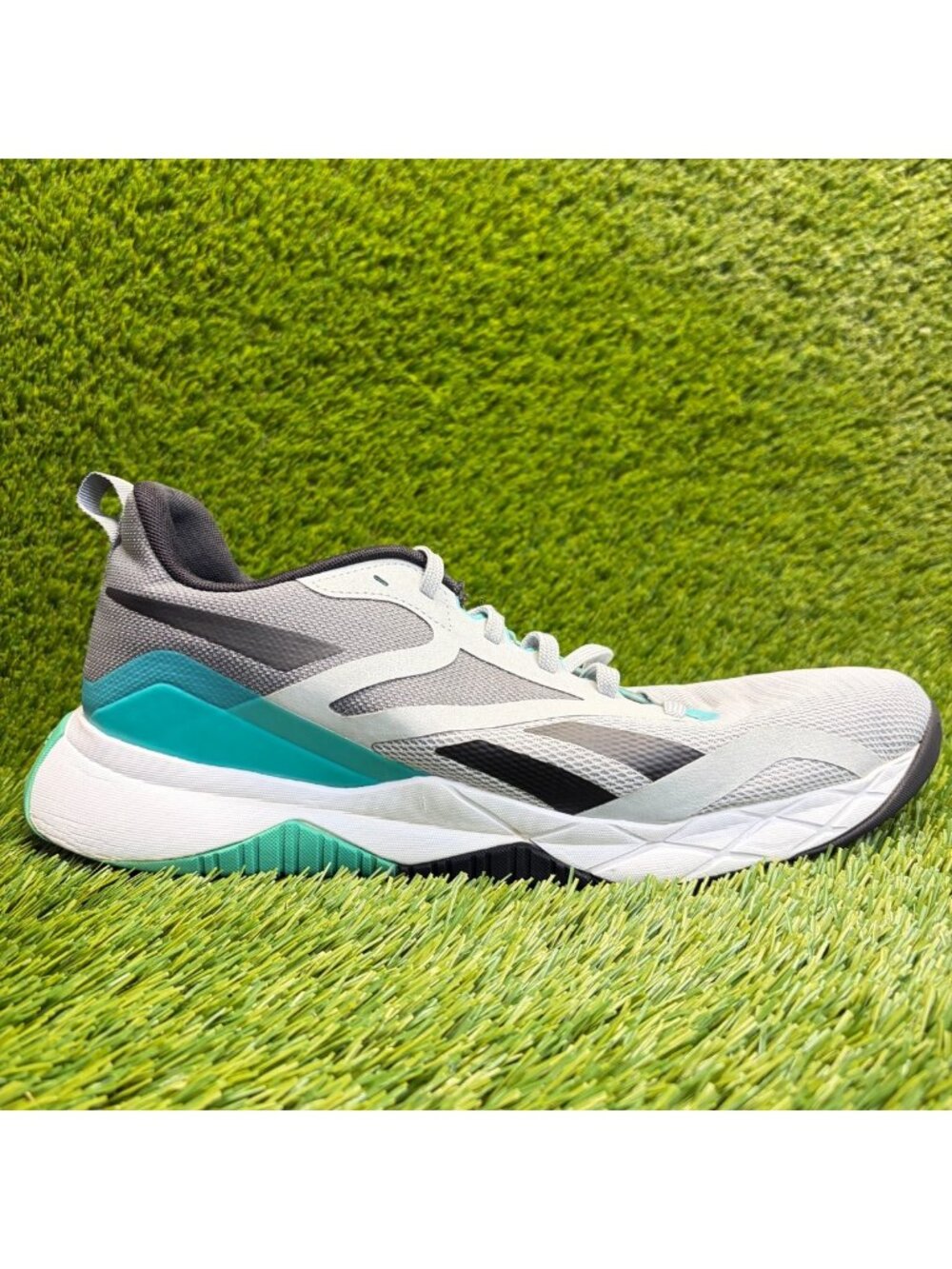 Reebok NFX Trainer Mens Size 13 Gray Black Blue Athletic Running Shoes Sneakers